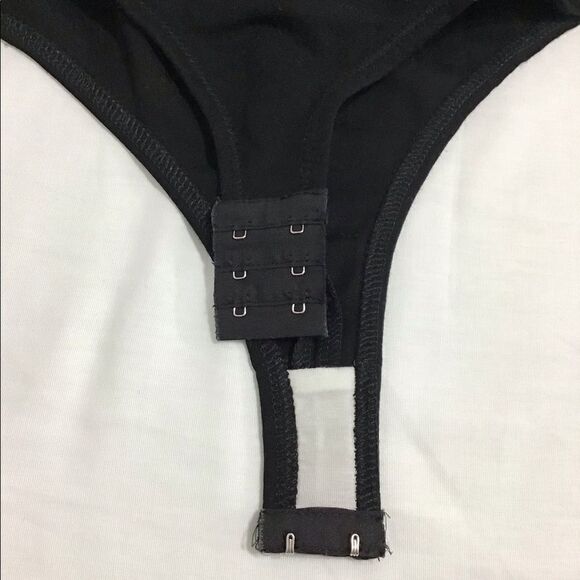 NBD Black Mesh Long Sleeve Bodysuit Sheer Mesh Corset Top Size Small - Picture 8 of 13